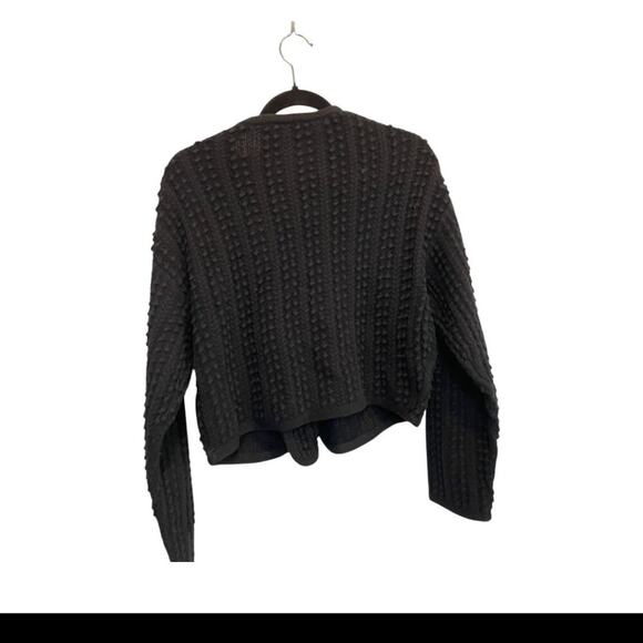 J Crew Cotton Lady Jacket Cardigan Sweater Wm's Black gold button SZ S FLAW #467 - Picture 6 of 8